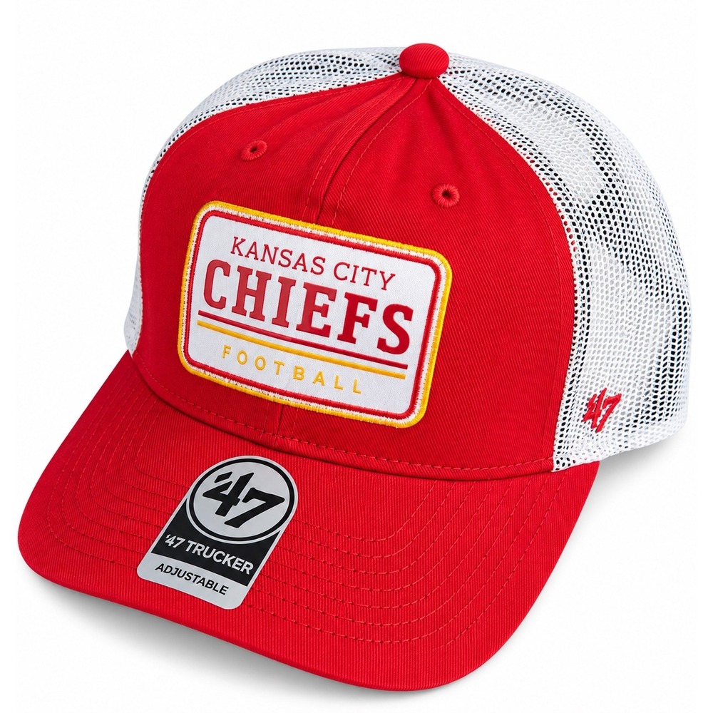Kansas City Chiefs 47 Brand Trucker Hat Red White NFL Snapback Adjustable Hat